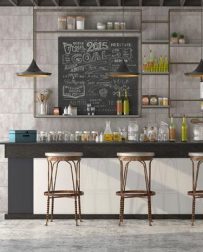 Aqua wall panels for the living room
